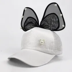 Kids baseball cap - snapback with bow / pearls / meshHats & caps
