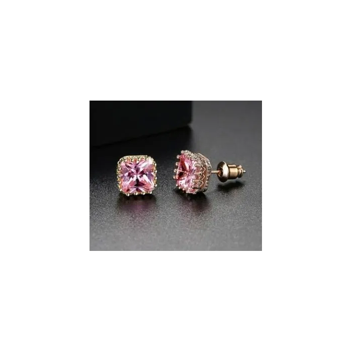 AretesMinimalistic rectangle - crystal earring