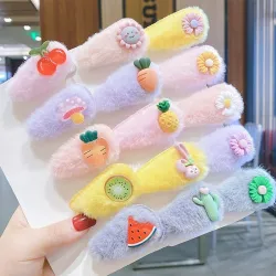 RopaAnimal / flower / fruits / rainbow hair clip for kids - 5pcs
