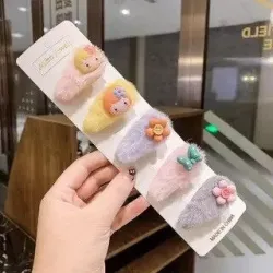 RopaAnimal / flower / fruits / rainbow hair clip for kids - 5pcs