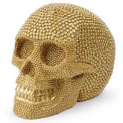 Fiesta & HalloweenGolden skull statue - home decoration - halloween - trick a treat decor Ornaments Gifts