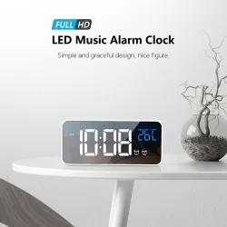 LED music alarm clock - USB - sound-activated - with snooze functionClocks