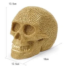 Fiesta & HalloweenGolden skull statue - home decoration - halloween - trick a treat decor Ornaments Gifts
