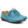 Soft flat shoes - with laces - pleated leatherShoes