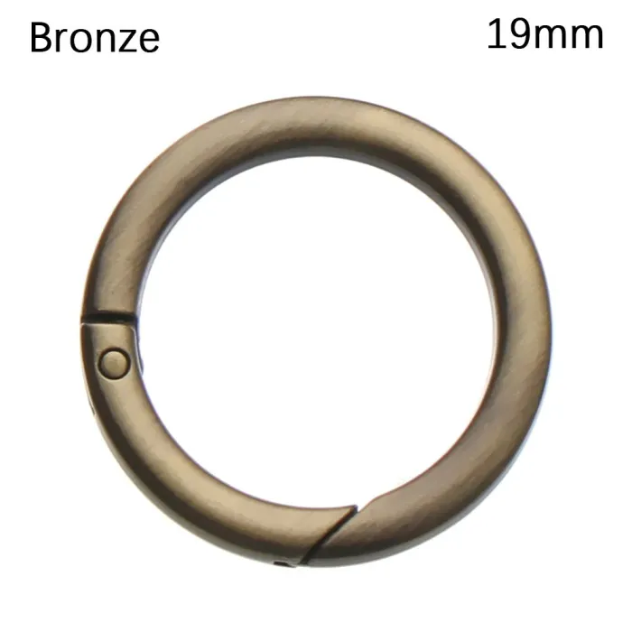 Spring O-ring buckle - round push trigger - hook - carabiner - 19mm - 25mm - 32mm - 38mmKeyrings