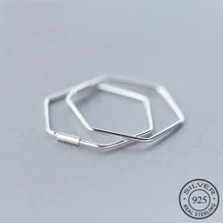 Pentagon earrings - geometric hyperbole - 925 sterling silverEarrings