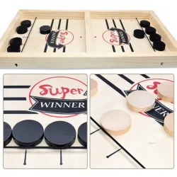 De maderaWooden hockey game - with 10 pieces puck