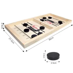 De maderaWooden hockey game - with 10 pieces puck