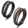 PulseraTrendy mens bracelets - stainless steel - multilayer braided rope unisex