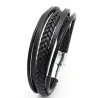 PulseraTrendy mens bracelets - stainless steel - multilayer braided rope unisex
