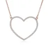CollarRose gold heart necklace - with crystal decoration