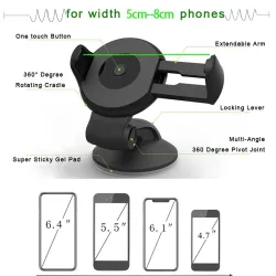 Universal smartphone holder - dashboard stand - suctionHolders