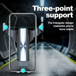 TitularesSoporte para teléfono Gravity - para ventilación de coche - soporte de 3 puntos - con bloqueo de seguridad