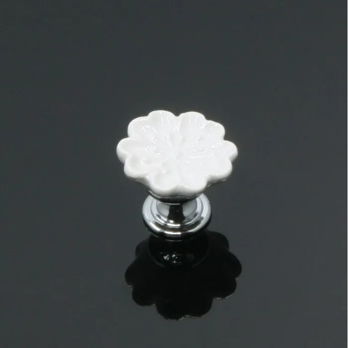 Orchid shaped furniture knobs - handles - ceramicFurniture