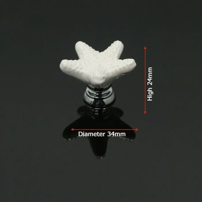 MueblesStarfish shaped knob - ceramic - cupboard / cabinets / handles