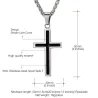 CollaresPendant cross and chain - stainless steel - black and gold color - unisex  - gift