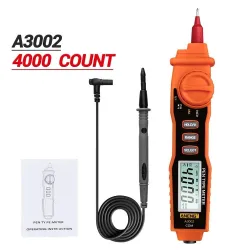 MultimetrosANENG A3002 professional digital multimeter - 4000 counts with non contact AC/DC voltage resistance