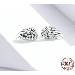 Angel wings with crystals - 925 sterling silver earringsEarrings