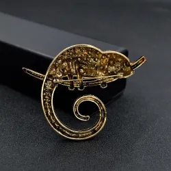 BrochesChameleon brooch - with crystal decorations