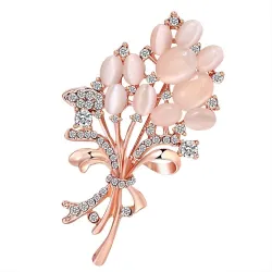 Vintage opal flower - crystal broochBrooches