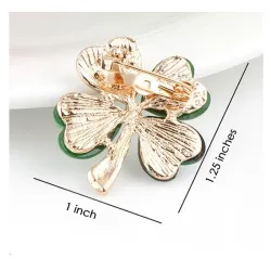 Multicoloured four leaf clover - crystal broochBrooches
