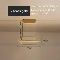 Luces de techoMinimalistic rectangle design - chandelier light - LED - 2 / 3 / 4 heads