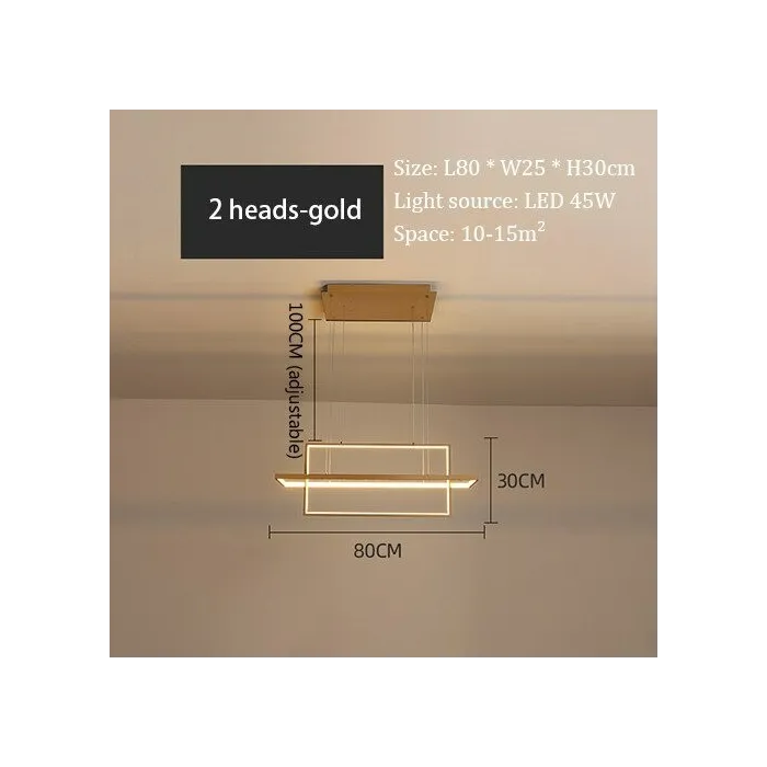 Luces de techoMinimalistic rectangle design - chandelier light - LED - 2 / 3 / 4 heads