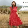 VestidosSummer dotted dress - with butterfly sleeves