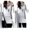 Hoodies & JerséisWhite long sleeve sweater - with knitted collar