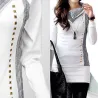 Hoodies & JerséisWhite long sleeve sweater - with knitted collar