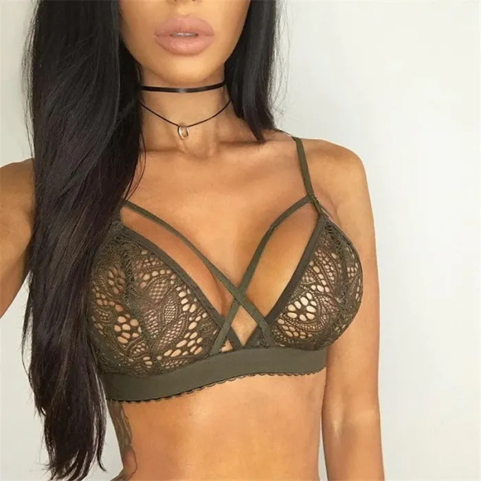 LenceríaSexy lace bra - with push up - cross front straps