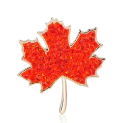 BrochesMaple leaf shaped - crystal brooch
