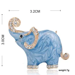 BrochesElephant shaped - enamel brooch - with crystal decorations