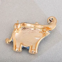 BrochesElephant shaped - enamel brooch - with crystal decorations