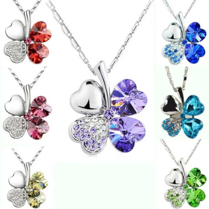 CollarFour-leaf clover pendant - metal necklace