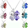 Pendant with crystal four-leaf clover - with necklaceNecklaces