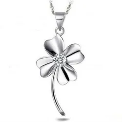 CollarFour-leaf clover pendant - metal necklace