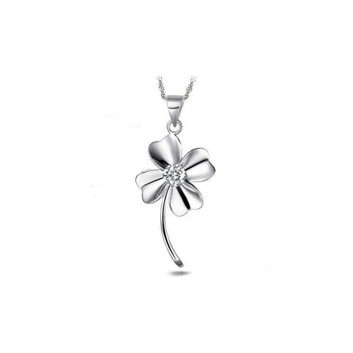 CollarFour-leaf clover pendant - metal necklace