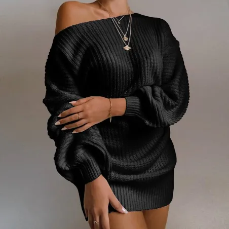 Blusas y camisasSexy knitted sweater - with off-shoulder / long sleeves