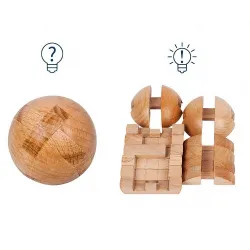 De maderaBola de madera - rompecabezas de bloqueo - juguete educativo de desbloqueo