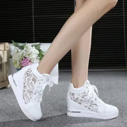 ZapatosTrendy high platform loafers - lace sneakers with laces