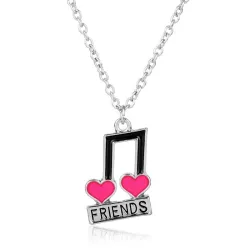 CollarBest Friends - notas musicales / colgante en forma de corazón - collar 2 piezas