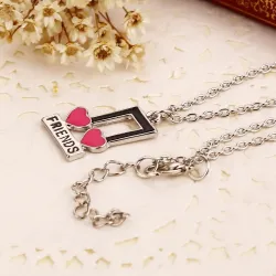 CollarBest Friends - notas musicales / colgante en forma de corazón - collar 2 piezas