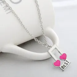 CollarBest Friends - notas musicales / colgante en forma de corazón - collar 2 piezas