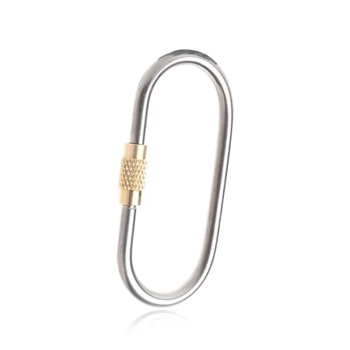 llaveroCamping Link Titanium Alloy Carabiner Keychain Hanging Lock Buckle Hook Key Ring 03KA