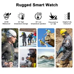 Ropa inteligenteKOSPET ROCK smart watch for men - outdoor sports - waterproof - fitness tracker - blood pressure monitor