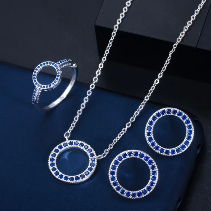 CollarLove pendant - necklace and earrings set for women - classic cubic zirconia crystal