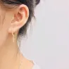 Round crystal hoops earrings with crossEarrings