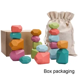 De maderaCreative educational building toys for children - nordic style wooden building blocks - rainbow colors