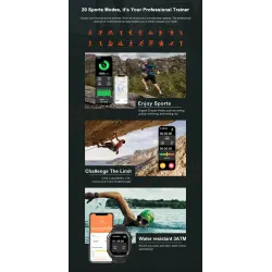 Ropa inteligenteKOSPET ROCK smart watch for men - outdoor sports - waterproof - fitness tracker - blood pressure monitor